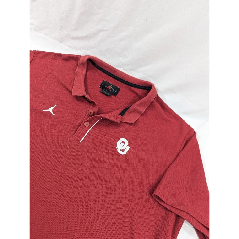Vintage‎ Air Jordan Oklahoma Sooners Heavy Knit Embroidered Polo Pullover 2XL